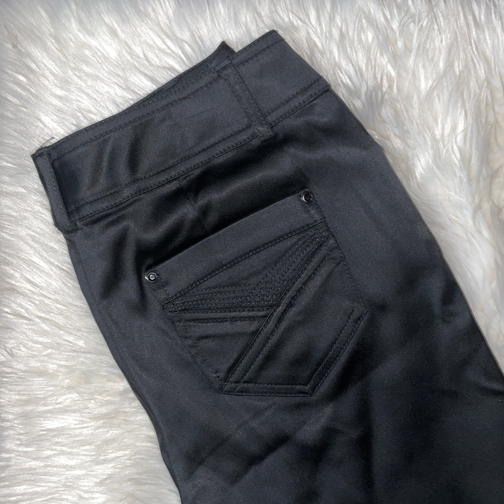 Cache Flared Pants Black Satin Like Material Size… - image 4